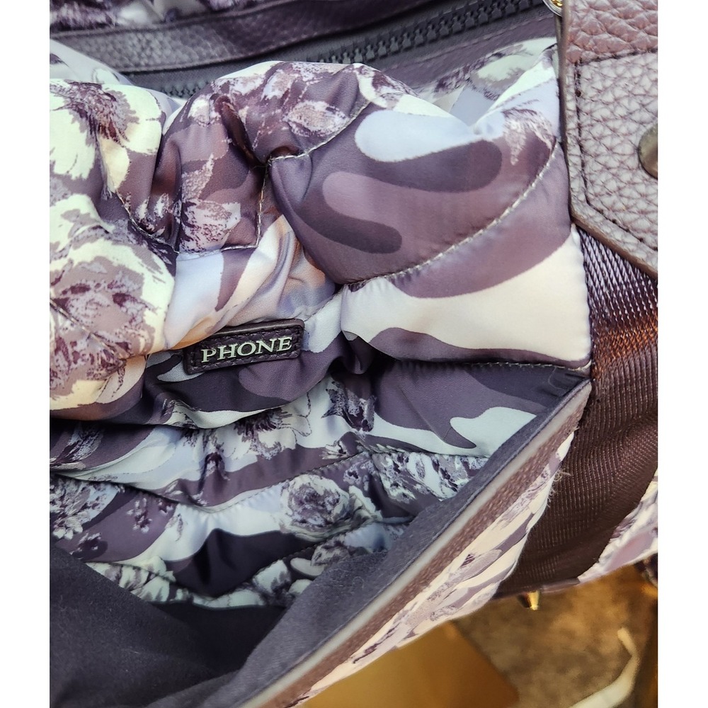 Cynthia Rowley Large Quilted Purple Lavender Floral Camo Weekender Diaper Bag - Picture 7 of 16